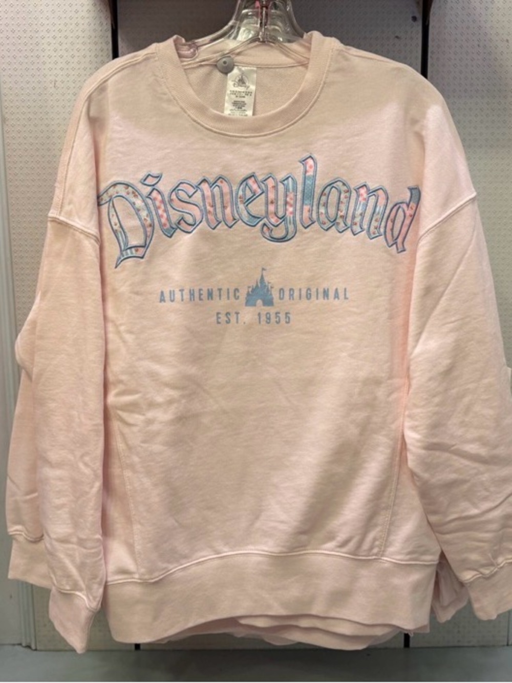 Disney Women's Pink Patchwork Crewneck Sweatshirt